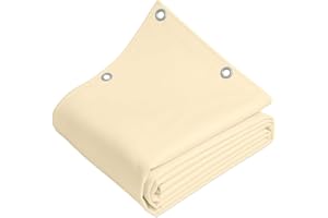 TELOMERITI® - Telo/Telone in PVC 650gr/mq con Occhielli in Alluminio, Rinforzato, tipo da camion, Impermeabile, Copritutto Da Esterno, Vari Colori, Made in Italy (Avorio Chiaro, 2,5X6 Metri (15 MQ))