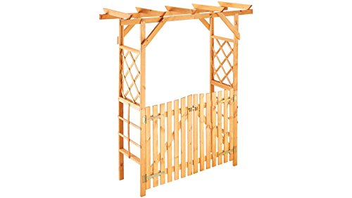 PROMADINO Set: Pergola Ben, mit Tür, honigbraun, B/T/H: 200/65/208 cm - 2