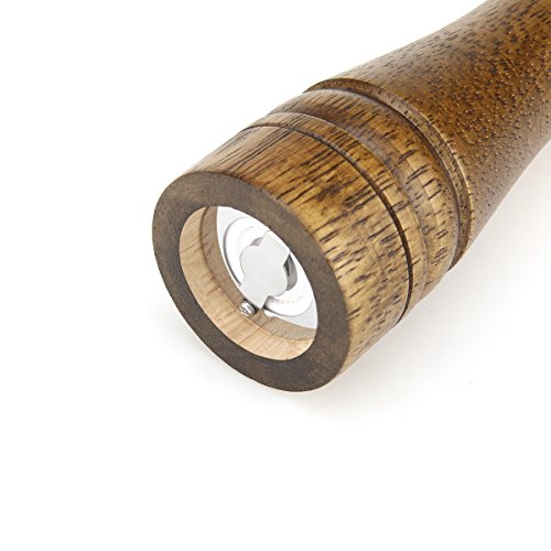 Casefashion Pfeffermühleset 2 Stück Gewürzmühler aus Echtholz für Peffer Salz Flieder Basilikum Eingebaute Keramik Messer - 5