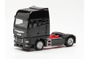 Herpa Man TGX GX Tracteur, fidèle à l'original à l'échelle 1:87, Camion pour Diorama, d'objet de Collection, modèles Miniatures de décoration en Plastique, 311922-003, Noir