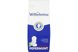 WILHELMINA PEPERMUNT Wilhelmina Vegane Pepermunt /Vegane Pfefferminze blokzak / Tüte 200 gr. by Fortuin