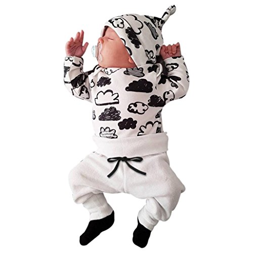 HOMEBABYBaby Girl Boy Cloud Print T Shirt Tops+Pants Outfits, Newborn Infant Unisex Clothes Set