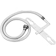 MHS Plastic Toilet Jet Bidet Hands Free Spray with Heavy PVC Hose Pipe and Brass Nut Health Faucet White Pack of 1 Set (L Type 1 Meter)