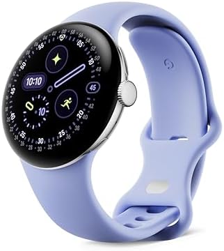 Google Pixel Watch 4 (41 mm) - Smartwatch Android con tracker per fitness e benessere, e assistente virtuale Gemini - Cassa in alluminio argento lucido - Cinturino sportivo viola ametista - Wi-Fi