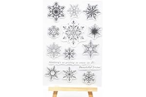 WOOYANGFUN Joyful Home 1pc Snowflake Rubber Clear Stamp for Card Making Decoration and Scrapbooking