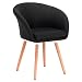 Produktbild WOLTU 1 Stück Esszimmerstuhl Küchenstuhl Wohnzimmerstuhl Design Stuhl Retro Stuhl Polsterstuhl mit Arm- und Rückenlehne, Dicke Polsterung aus Leinen, Massivholz Schwarz BH74sz-1