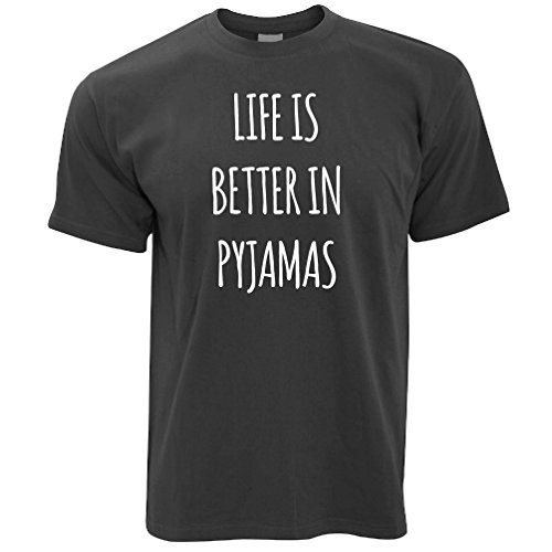 Tim And Ted Life is Better in Pyjamas Lazy Sleep Slogan Tired Lounge Comfy Cozy Bed Duvet Covers Quilt Stay Home Mens T-Shirt Cool Funny Gift Present