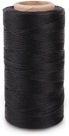 Black 260m Yards 0.8mm Leather/CANVAS Sewing Waxed Flat Thread For LeatherCraft DIY