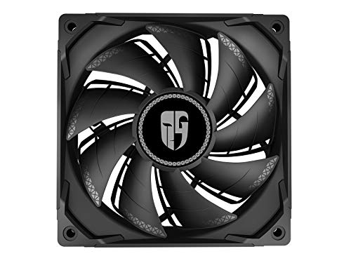 DEEP COOL TF120S, Ventola Nera da 120 mm, Pale del Ventilatore a Doppio Strato, 500~1800 Giri/min ± 10%, Design Unico del Telaio della Ventola a Vita Vespa
