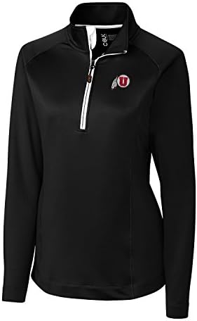 CBUK Women's NCAA Jackson Half Zip Overknit Top, Black, 3X-Large
