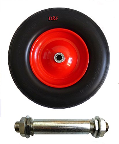 PU Schubkarrenrad 4.80/4.00-8 Reifen für Schubkarre Vollgummi mit Achse - 2