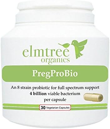 Elmtree Organics - Probiotics for Pregnant Women Tablets - Full Spectrum Support for The Gut During Pregnancy and Improving The Gut Flora of Your Baby - 30 Capsules Per Pot