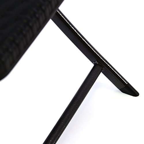 Klappstuhl 2er Set schwarz in Rattan-Optik Gartenstuhl Balkonstuhl 80 x 40 cm Campingstuhl Bistrostuhl witterungsbeständig stabil - 3