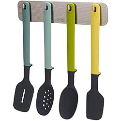 Joseph Joseph DoorStore Ensemble de 4 ustensiles de cuisine Elevate Silicone avec support de rangement intégré pour placard