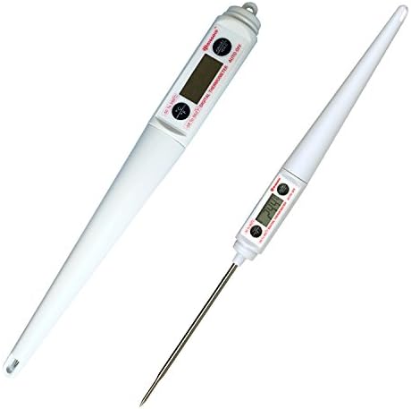 Digital Cooking Thermometer - Instant Read For All Food, Meat, Candy, Baking, Grill, BBQ, Poultry, Liquid, Smoker, Brewing - LCD Screen Long Probe Free Cookbook 100% Guarantee