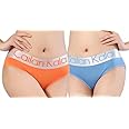 OMLAVIDA Cailan Kalai Stretch High Waist, Imported Hipster Panty for Women Daily Use with Outer Elastic N-Fresh Anti-Microbial (Combo Pack of 2 Panties)