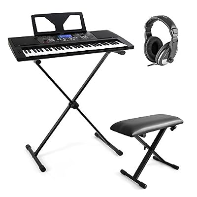 Schubert - Coffret Little Vivaldi - Clavier, pupitre et banquette (Pliable, connexion ordinateur MIDI USB) noir