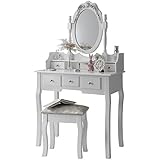Capri | Dressing Table, Mirror &amp; Stool Set| Premium Quality | Laura James | Shabby Chic ()