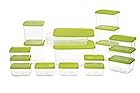 All Time Polka Plastic Container Set, 6.5 Litre, Set of 17, Green
