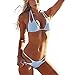 Produktbild QingJiu Damen Solid Bandage Bikini Set Brasilianische Badebekleidung Beachwear Badeanzug