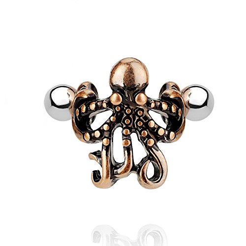 16G 8mm Octopus Ear Cartilage Helix Cuff Ring Surgical Steel Piercing