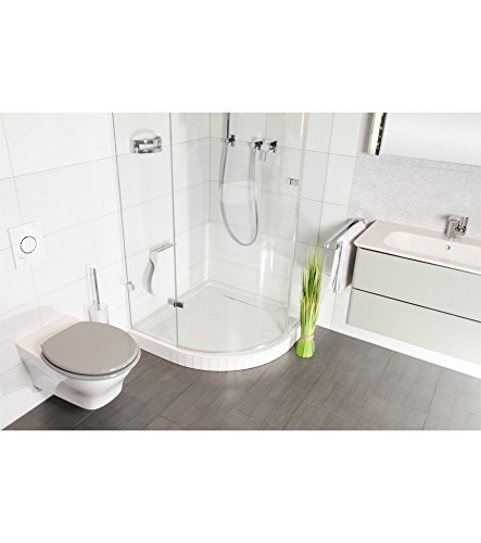 WC Sitz, viele einfarbige WC Sitze zur Auswahl, hochwertige und stabile Qualität aus Holz (Grau) - 7