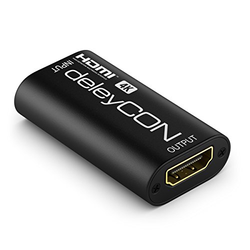 deleyCON HDMI Repeater / Signal Verstärker HDMI Verstärker 4k UHD 2160p / HDMI bis 40m FULL HD 1080p HDCP 3D HDMI Buchse auf HDMI Buchse - 2