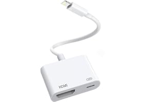 BYONGCHO Lightning to HDMI Adapter for iPhone and iPad to TV, HDMI Digital AV Cable 1080P, Video &Audio Sync Screen Converter with Charging Port on TV/HDTV/Projector/Monitor No Power Needed