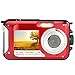 Produktbild LEDMOMO Amkov W59 Mini Digitalkamera DVR 24MP 1080P Full HD Wasserdicht Dual Screen 2,7 Zoll TFT Display 16x Digitalzoom Anti Shake Video Camcorder Recorder (Rot)