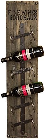 Rustic Reclaimed Wood Wall Mounted Wine Rack - 6 Bottle Holder