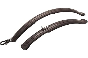 MVTEK Coppia parafanghi mtb. Coppia parafango mtb per ruote bici 24-26''. Attacco rapido. Parafango bici in plastica, montaggio a telaio, canotto sella. Parafango anteriore e parafango posteriore mtb