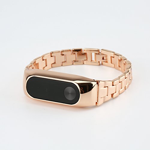iMounTop Xiaomi Mi Band 2 Armband Ersatz Stainless steel Edelstahl Armband für Xiaomi Mi Band 2 OLED-Schirm-Noten-Mi Band 2 Armband Smart-Armband (Mi Band Version 2.0)( Hinweis: den Tracker nicht umfassen) - 3