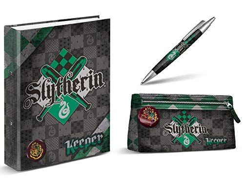 Aucun Carpeta Harry Potter - Slytherin - Estuche de lápices de Harry Potter - Slytherin + Pluma de Harry Potter - Slytherin 14 cm