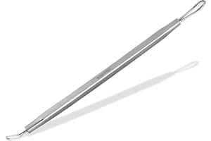 INSTRUMENTENRW Extracteur de points noirs double face en acier inoxydable Outil pour le soin de la peau 13 cm