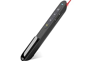 DinoFire Presenter, 2.4 GHz Wireless Presenter Verbindung via USB-Empfänger, 15m Reichweite/Hyperlink/Roter Presenter/Batterieanzeige, PowerPoint Fernbedienung Präsentation für Windows/Mac/Linux