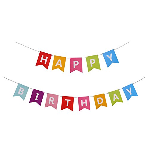Birthday Banner Colorful HAPPY BIRTHDAY Garland Paper Flag for Birthday Party by VEYLIN