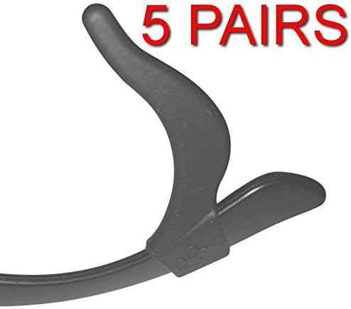 Keepons Primestretch Black Prevent Eyeglass Slipping Anti Slip Anti Slide Eyewear Sunglasses Spectacle Glasses Temple Tip Sports Ear Hook Sleeve Retainer (5 pairs) by Keepons