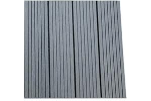 HOME DELUXE - WPC Klickfliese BAVARO - Anthrazit - 1 m² - 11 Fliesen á 30 x 30 cm I Klickfliese Terrassenfliese Balkonfliese