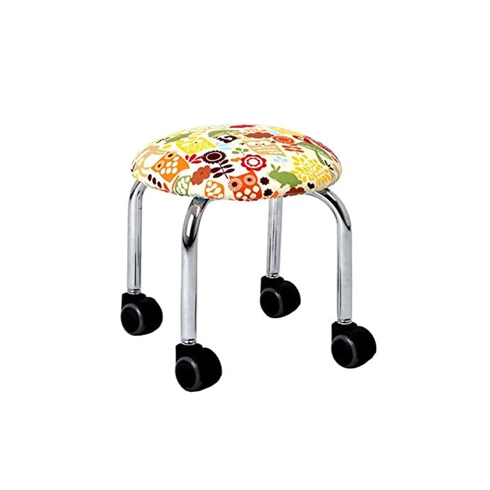 Heruai Pulley Stool Fashion Pu Cloth Sets Change Shoe Stool Learning Chair Pulley Small Stool Low Stool Round Home Child Adult Sitting Stool Moveable