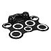 Produktbild Neues Instrument Kompakte Größe Tragbare digitale Elektronik rollen Drum Set Kit 7 Silicon Drum Pads USB mit Drumsticks Pedalen 3,5 mm Audiokabel für Übungsanfänger (Farbe: Schwarz + Weiß) Outdoor-Hei