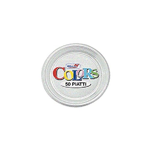 DOPLA SPA Doble Plato de plástico, diámetro 17 cm, 50 Unidades, Transparente