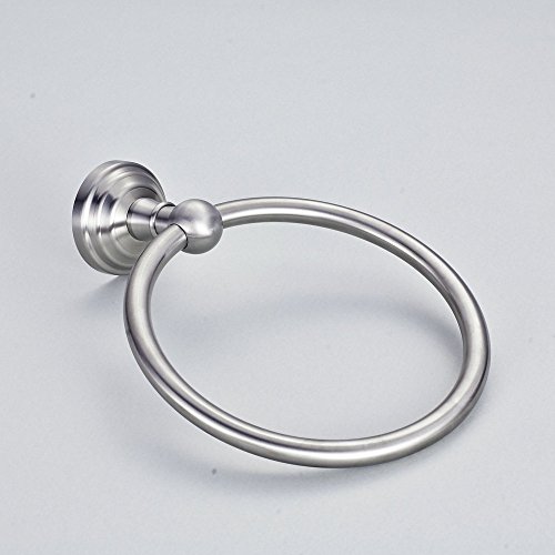 Hiendure® Handtuchring Handtuchhalter Wandhandtuchhalter Wand-Ring aus Edelstahl gebürstet rostfrei für Bad Wandmontage rund - 6