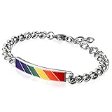 ♦MATERIAL: Edelstahl--Tolles Schmuck Stück mit Regenbogen Streifen aus Edelstahl im zeitlosen Design.