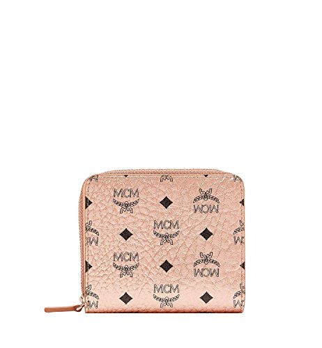 Preisvergleich Produktbild MCM Damen Geldbörse Visetos Original Mini Champagne Gold