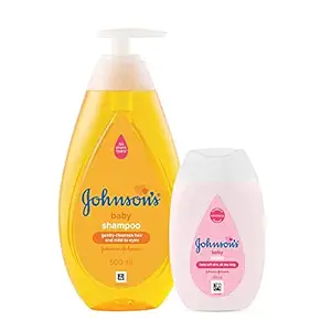 Johnsons Baby No More Tears Shampoo, 500ml with Baby Lotion, 100ml