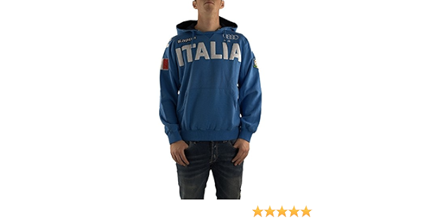 FELPA KAPPA EROI HOOD ITALIA FISI- Azzurro : Amazon.it: Abbigliamento