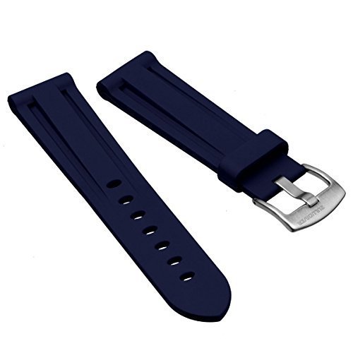 Uhrenarmband ZULUDIVER Gummi Tauchen Blau, Gebrstet, 22mm