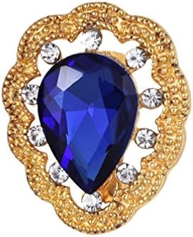 MAY Brooch Rhinestone Enamel Brooches Pin Crystal Brooches Jewelry For Clothes, Hat, Scarf (Water Drop gold)