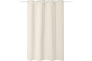 JEMIDI Zasłona nieprzejrzysta, nieprzepuszczająca światła 140 x 175 cm – zasłona z oczkami do mocowania – zasłona z oczkami, dekoracyjna zasłona zaciemniająca – 100% poliester