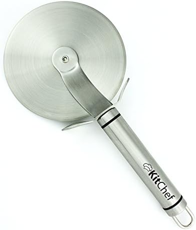 KitChef Premium Heavy Duty Pizza Cutter | Premium High Quality Stainless Steel | 2.6 Inches Pastry Slicer | Razor Sharp Cutting Wheel | Cut Pizza Like Pro.